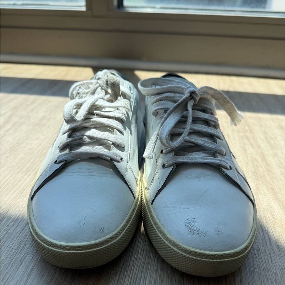 Mens Saint Laurent White Leather Sneakers (Mens size 7) - Picture 2 of 5